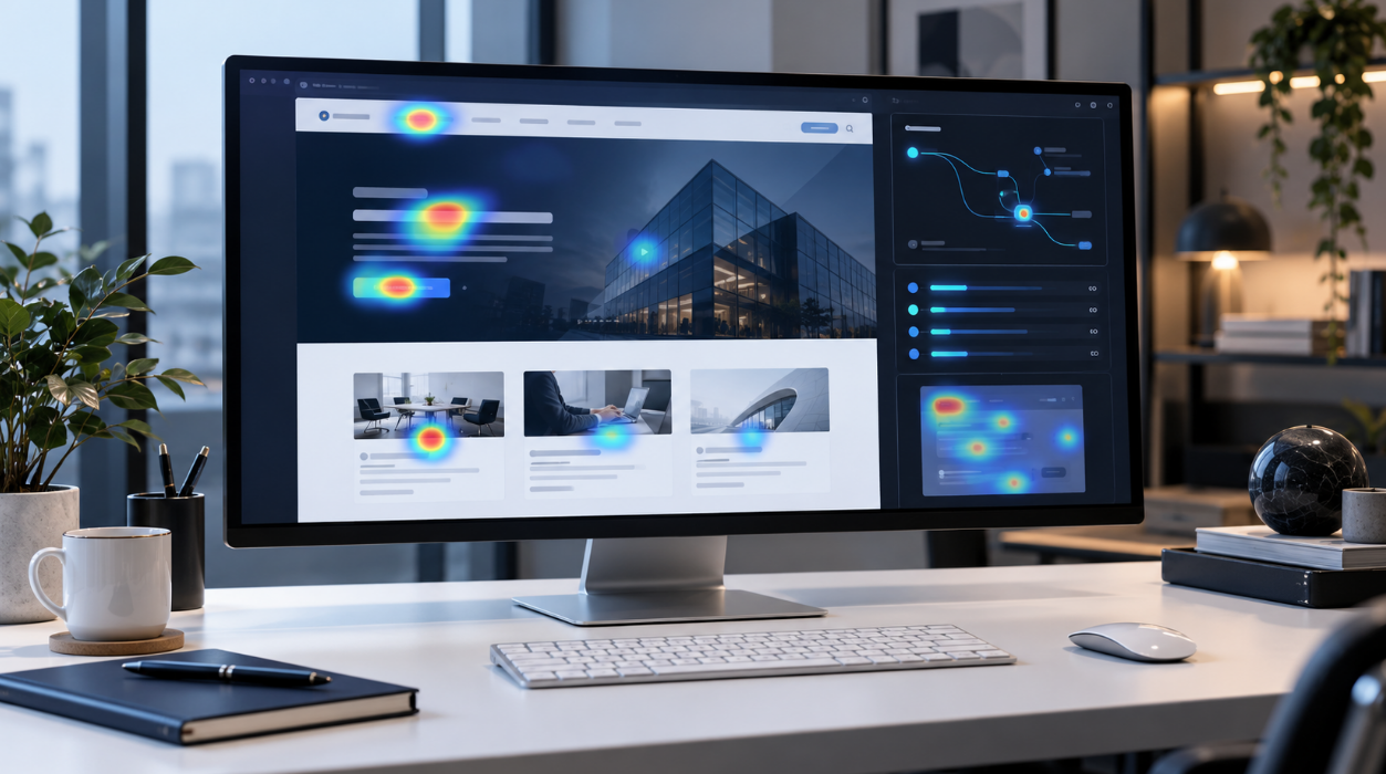 Conceptual UX behavior analysis highlighting friction within a website interface